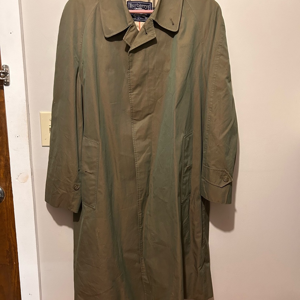 Burberry Olive Green Trench Coat